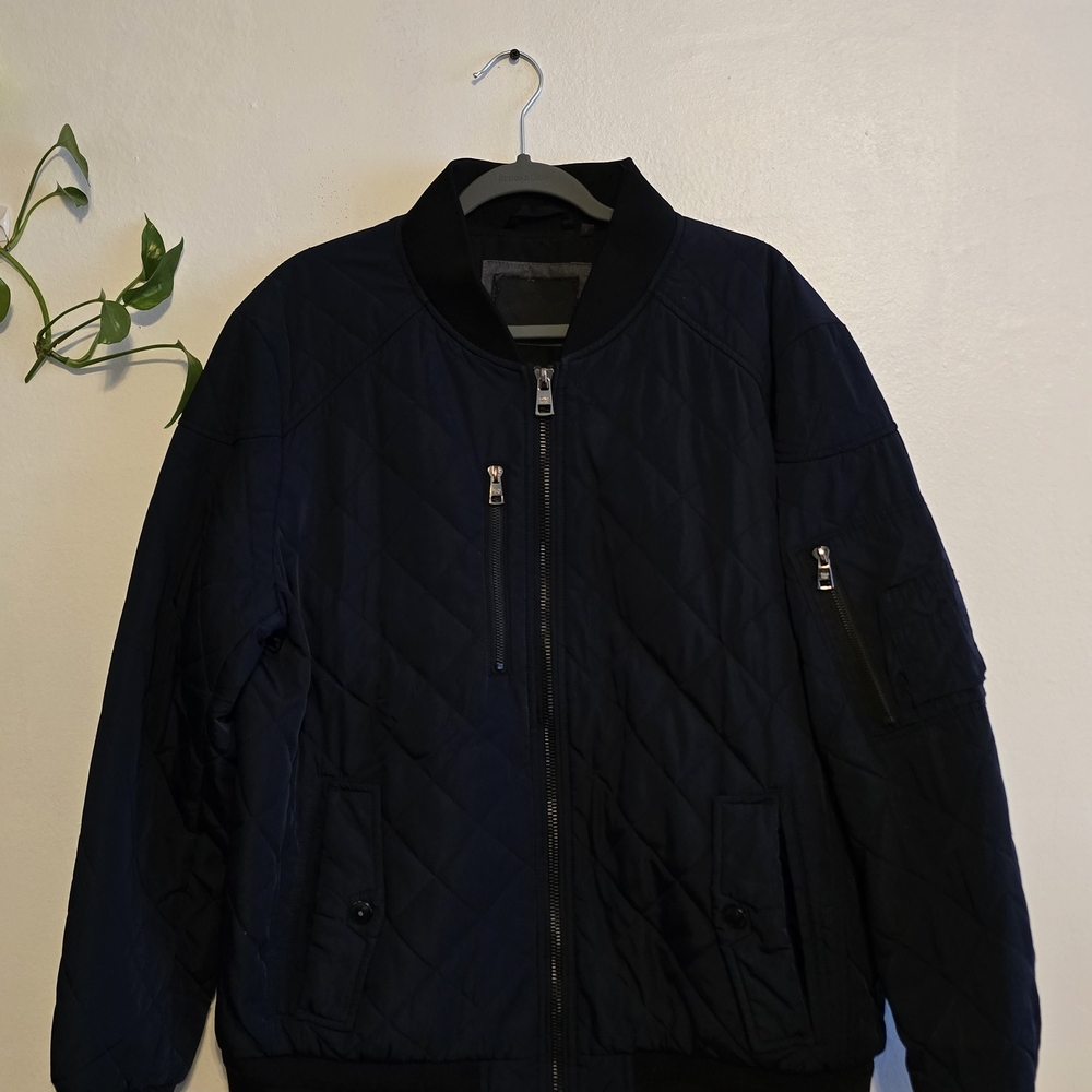 Calvin Klein Men's Black Quilted Bomber Jacket